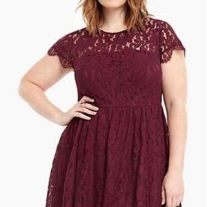 Torrid size 22 maroon fit and flare dress